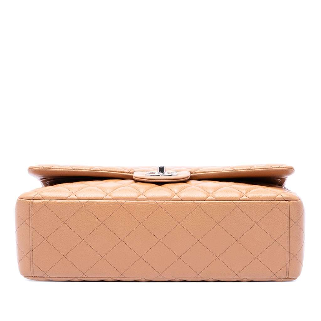 Chanel Maxi Classic Caviar Single Flap Brown Leather Very good condition - Inside View