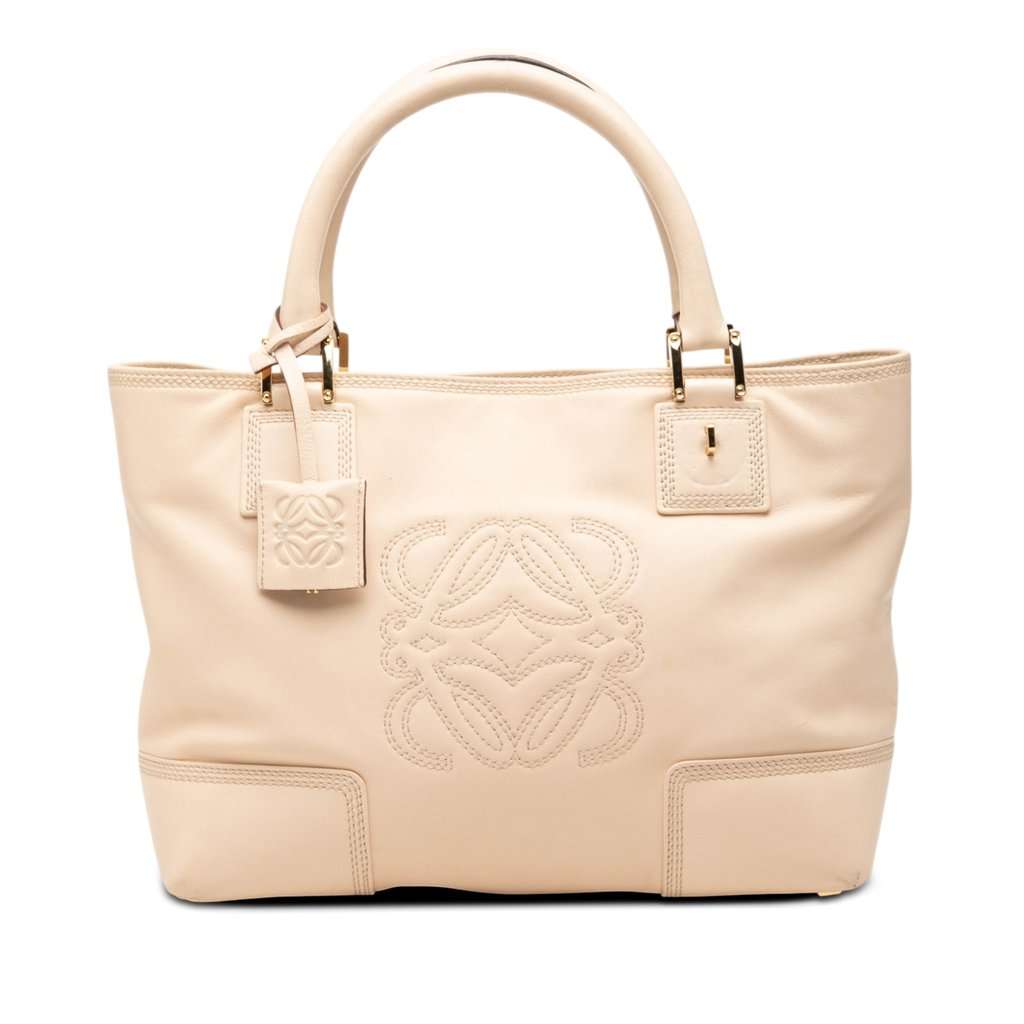 LOEWE Leather Fusta 30 Tote Brown Leather Very good - Front View