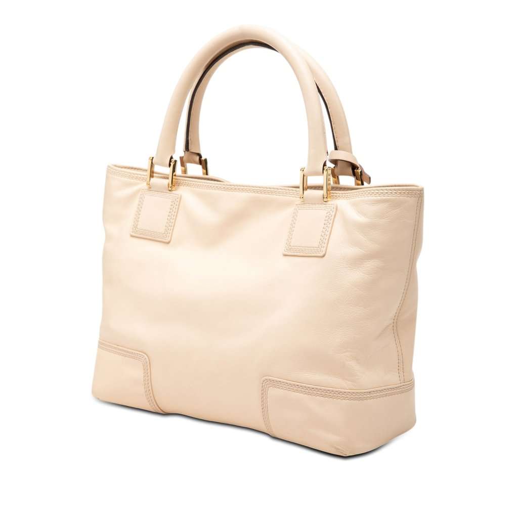 LOEWE Leather Fusta 30 Tote Brown Leather Very good - Back View