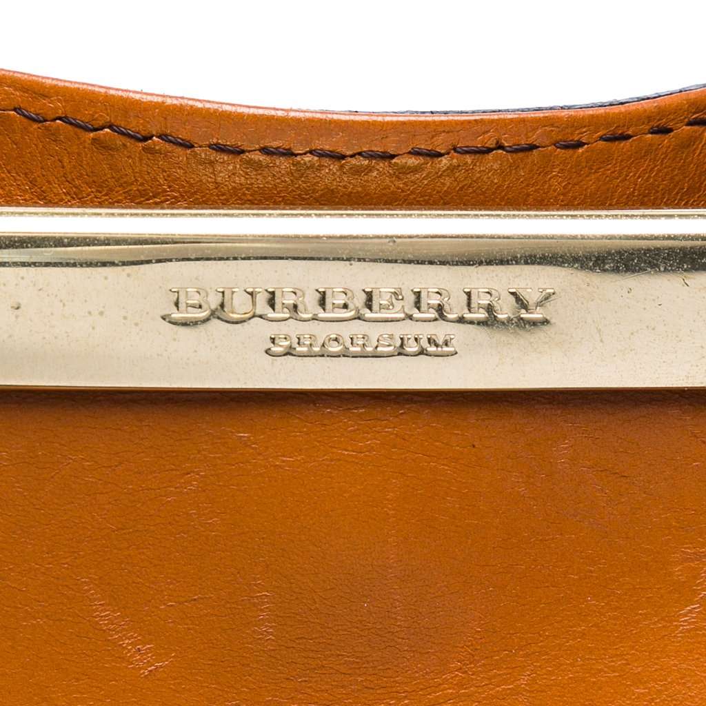 Burberry Prorsum Woven Leather Check Tote Orange Leather Very good condition - Box View