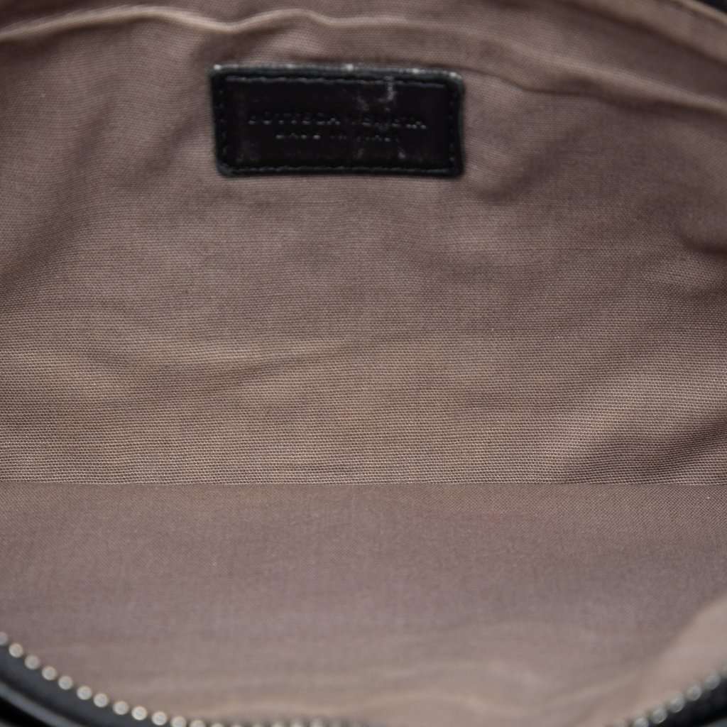 Bottega Veneta Nappa Intrecciato Double Zip Clutch Black Leather Very good condition - Model View