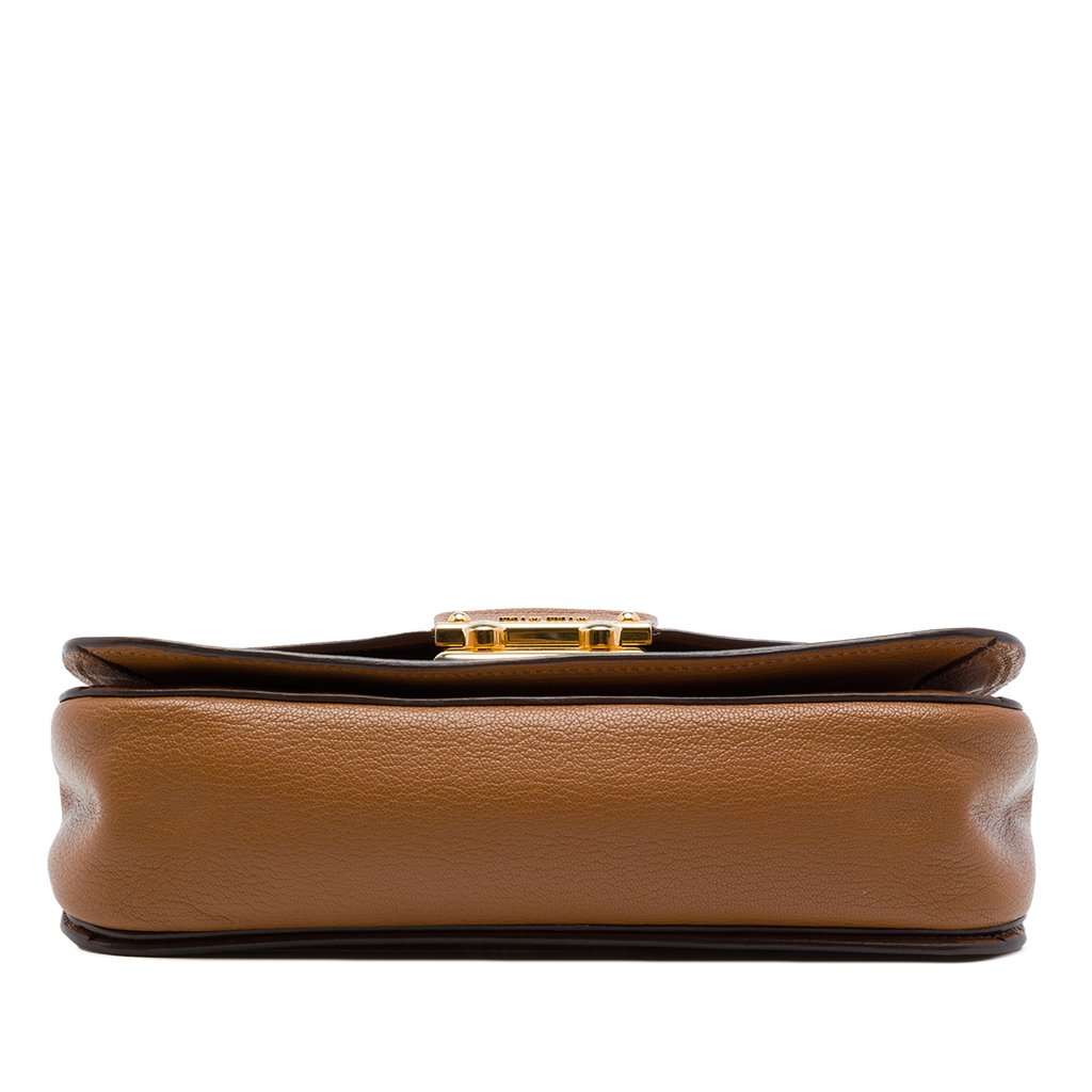 Miu Miu Goatskin Madras Flap Satchel Brown Leather Very good - Inside View