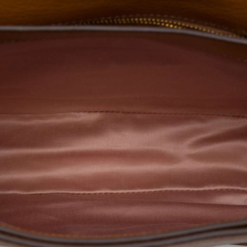 Miu Miu Goatskin Madras Flap Satchel Brown Leather Very good - Model View