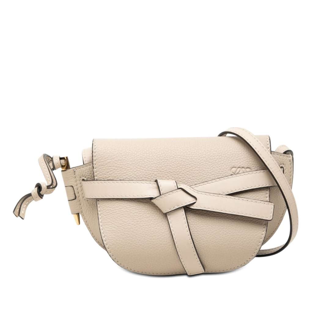 LOEWE Mini Leather Gate Crossbody Brown Leather Very good - Front View