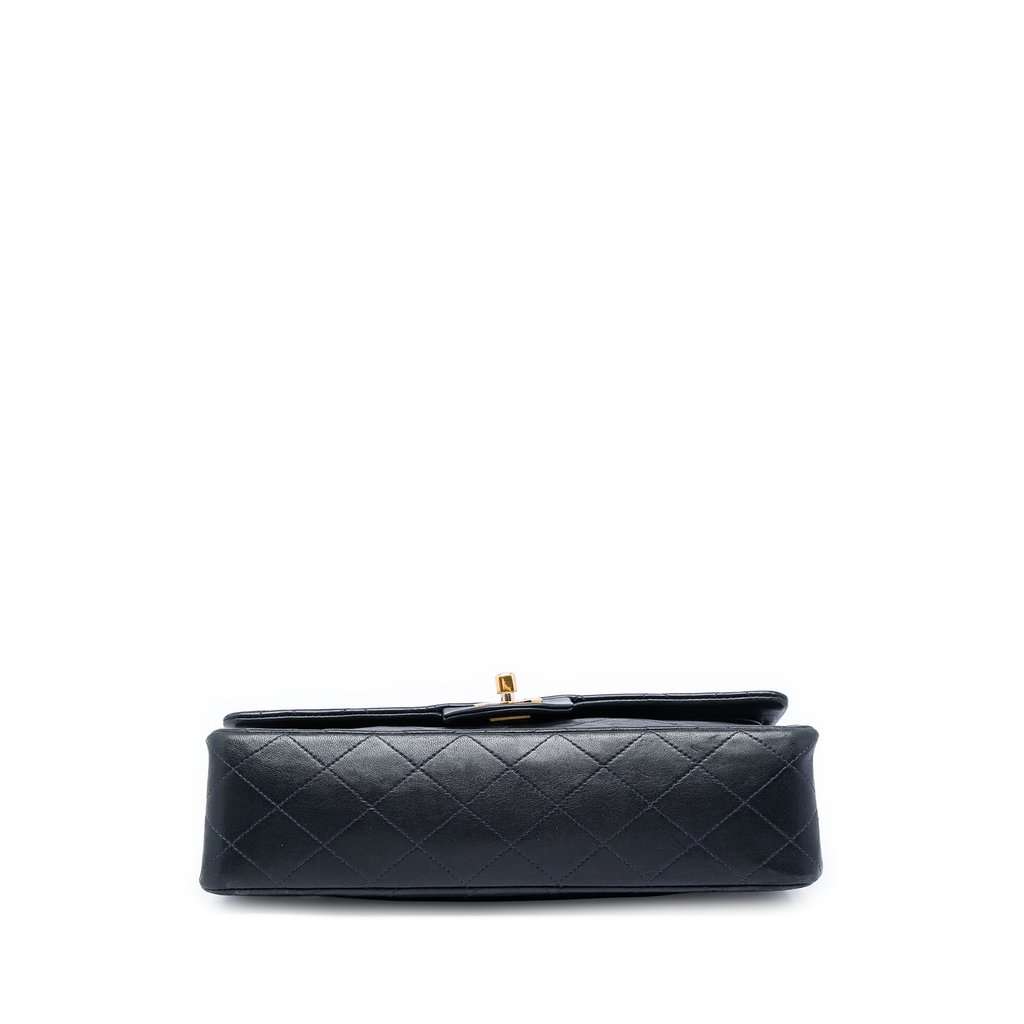 Chanel Medium Classic Lambskin Double Flap Black Leather Very good condition - Inside View