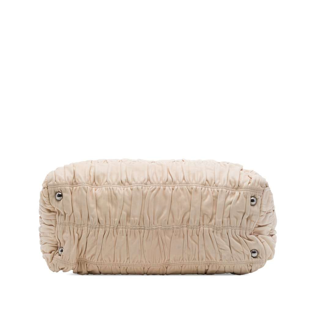 Prada Nappa Gaufre Satchel Beige Leather Very good - Inside View