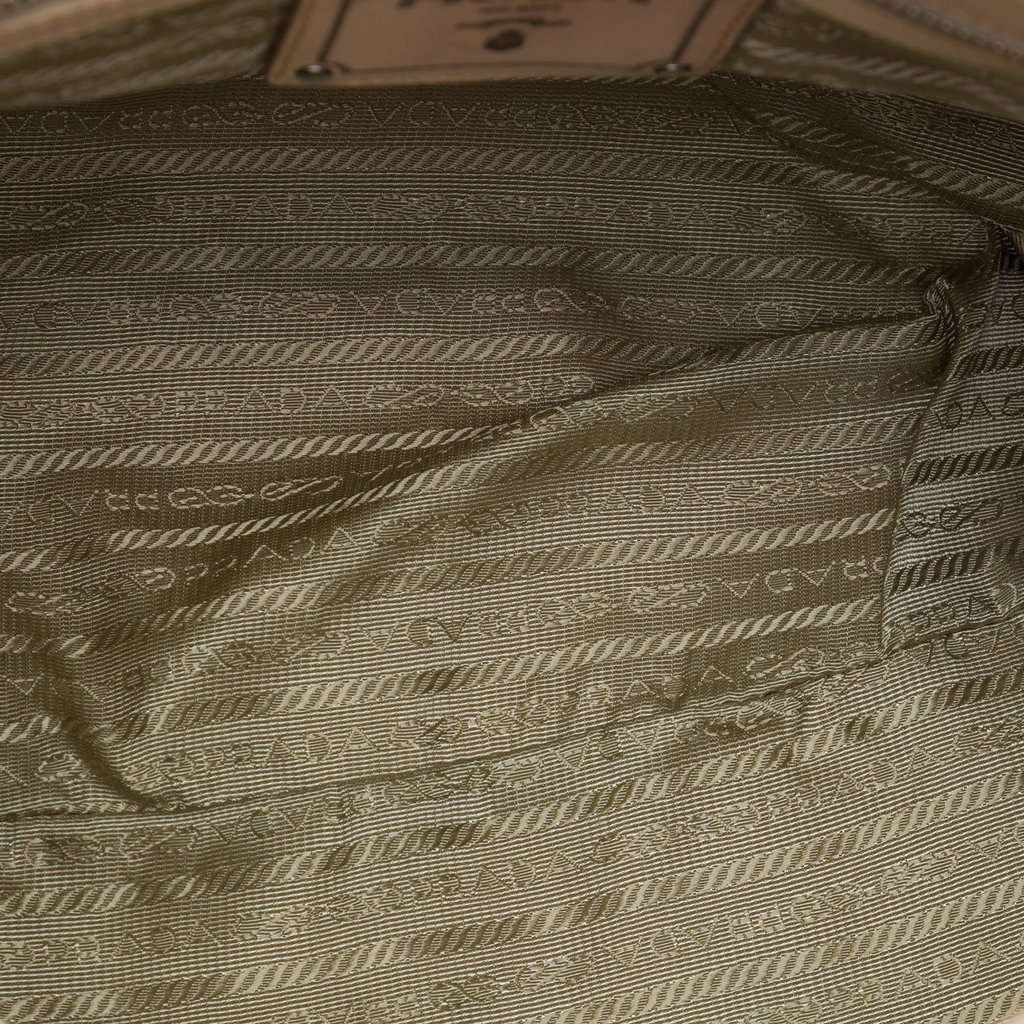Prada Nappa Gaufre Satchel Beige Leather Very good - Model View