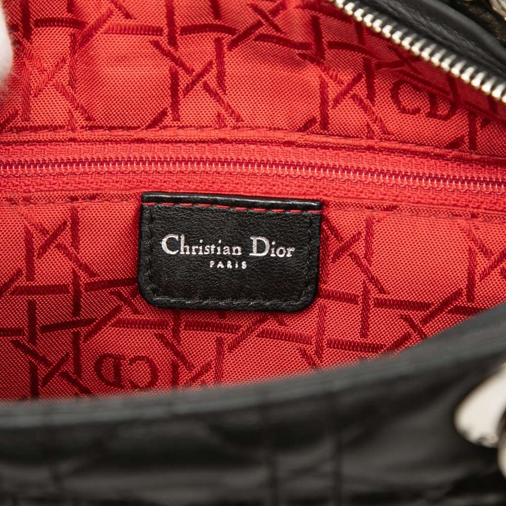 Dior Medium Lambskin Cannage Lady Dior Black Leather Very good - Box View