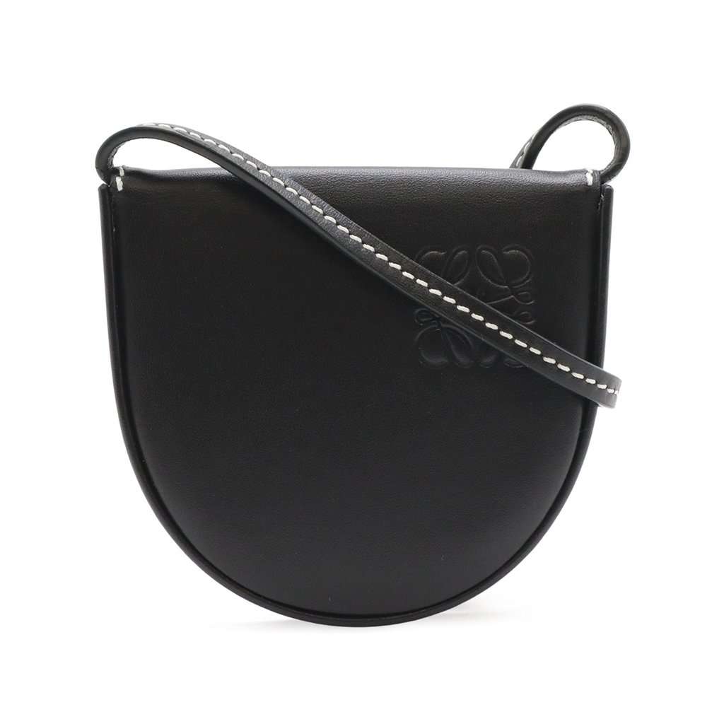 LOEWE Mini Soft Calfskin Anagram Heel Pouch Black Leather Very good condition - Front View