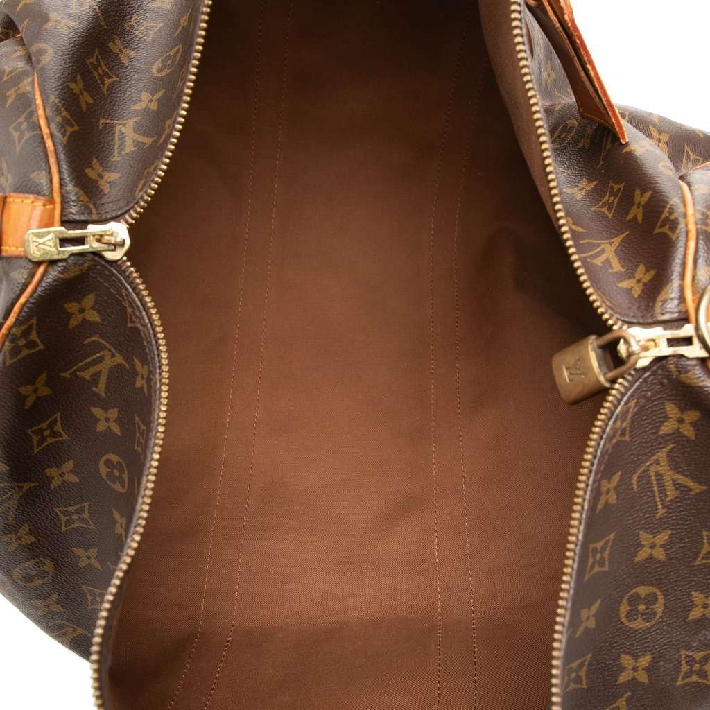 Louis Vuitton Monogram Keepall Bandouliere 55 Brown Good - Model View