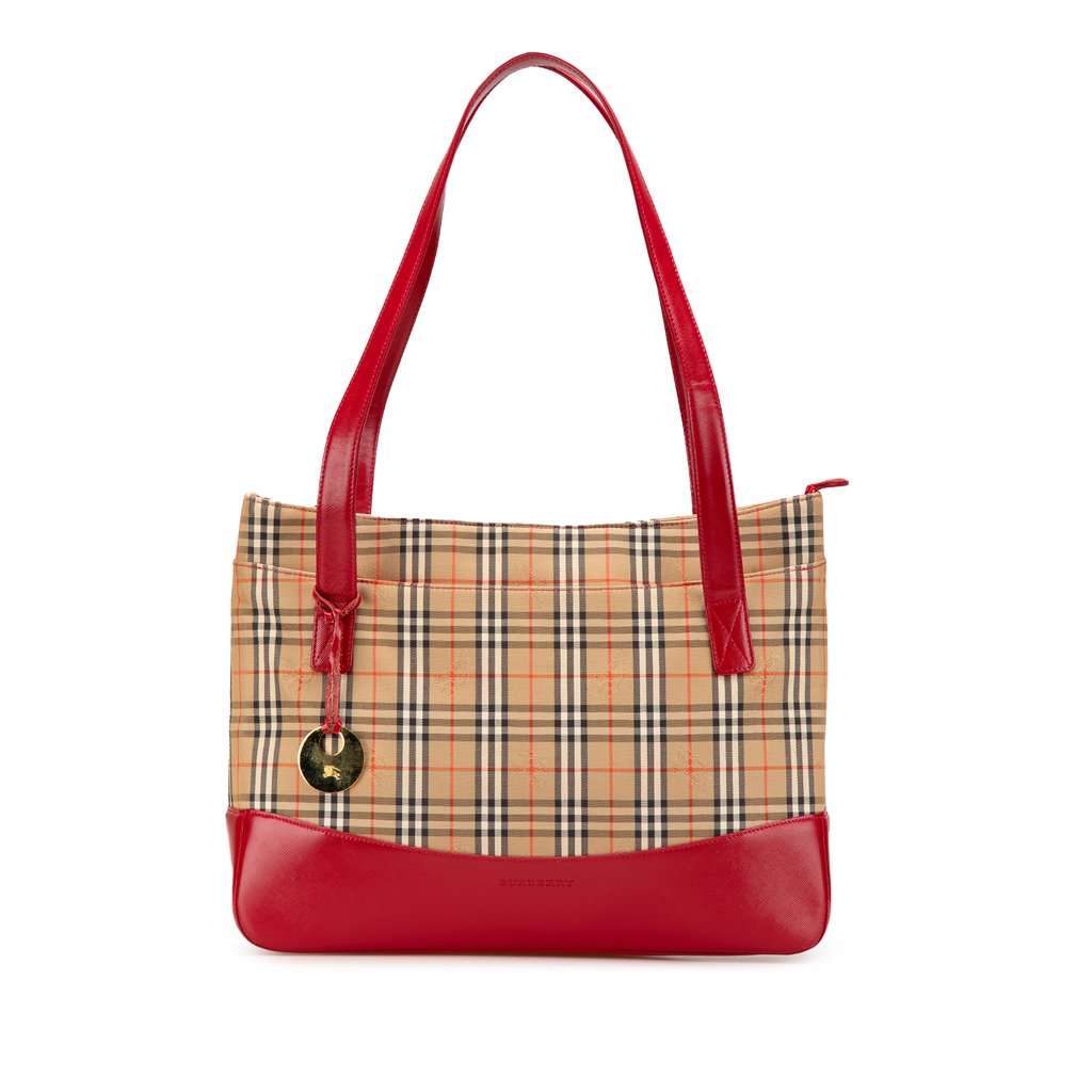 Burberry Haymarket Check Canvas Tote Beige Very good condition - Front View