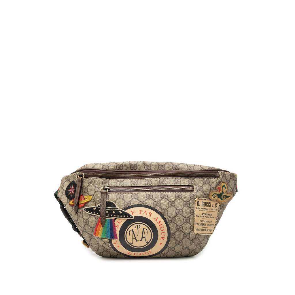 Gucci GG Supreme Courrier Belt Bag Beige Very good condition - Front View
