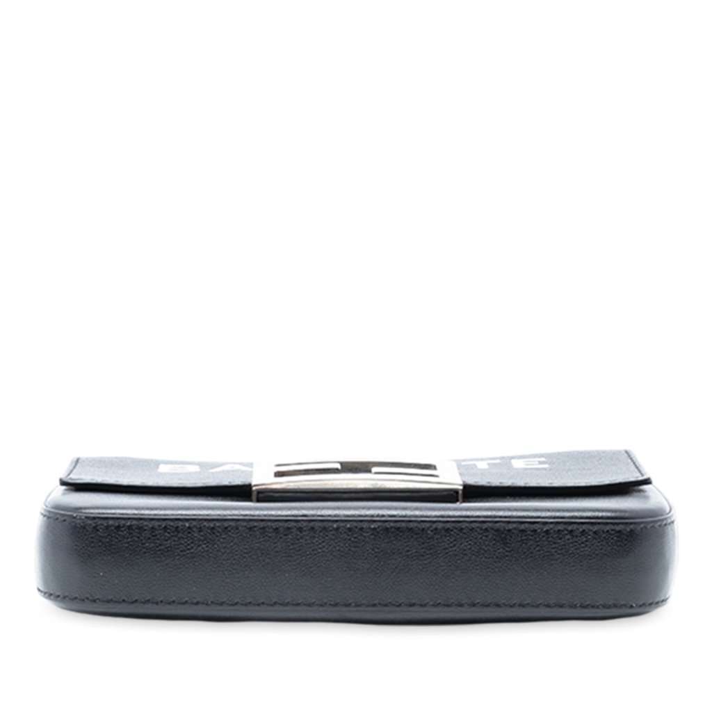 Fendi Marc Jacobs Calfskin Baguette Phone Pouch Satchel Black Leather Very good condition - Inside View