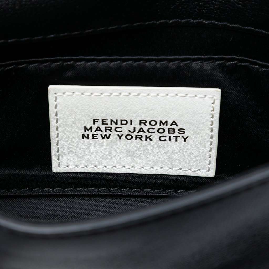 Fendi Marc Jacobs Calfskin Baguette Phone Pouch Satchel Black Leather Very good condition - Box View