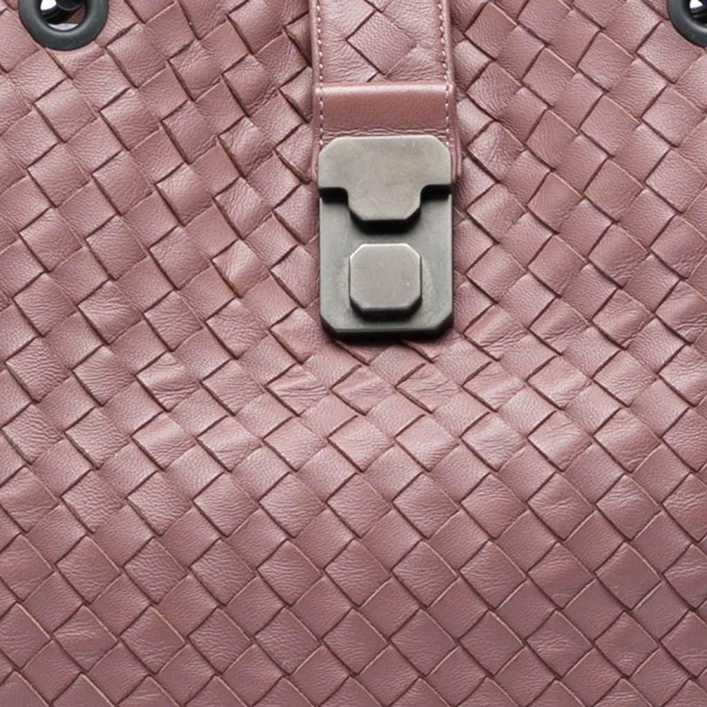 Bottega Veneta Medium Nappa Intrecciato Capri Tote Pink Leather Very good - Box View