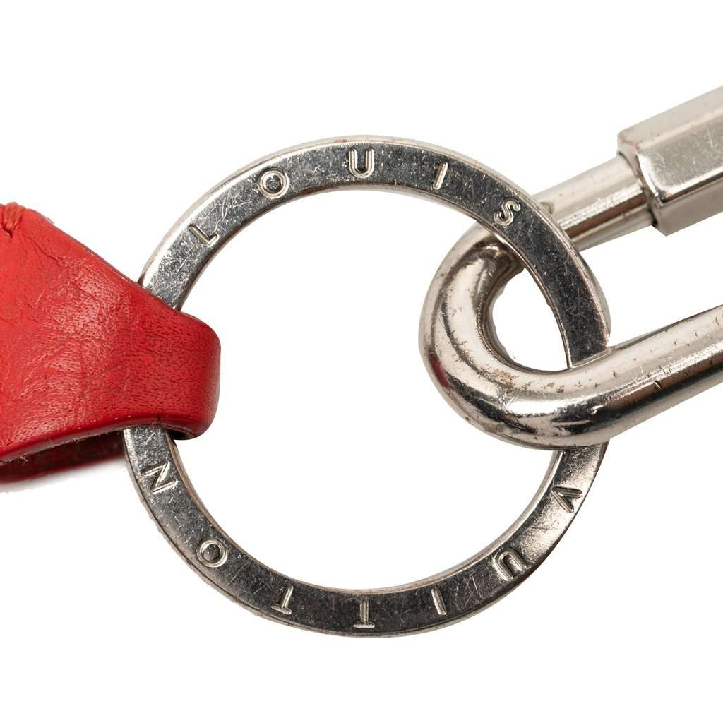 Louis Vuitton Leather Dragonne Bag Charm and Key Holder Red Leather Very good condition - Inside View