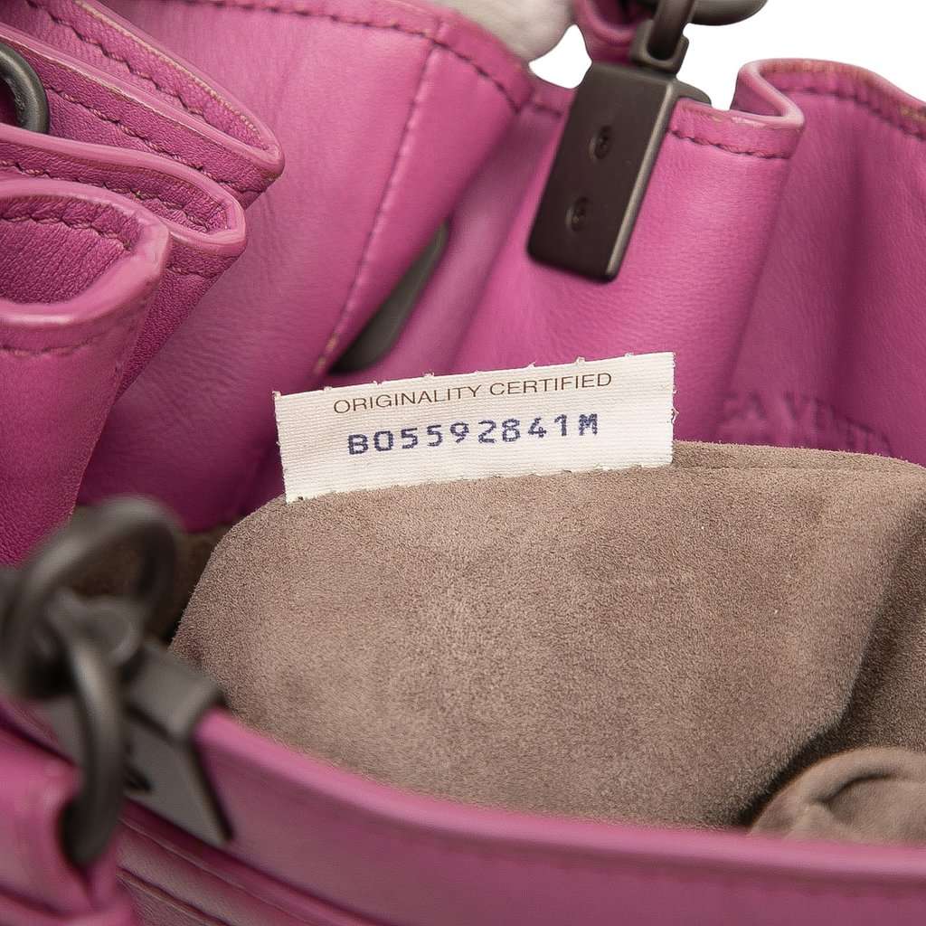 Bottega Veneta Nappa Intrecciato Bucket Bag Pink Leather Very good condition - Box View