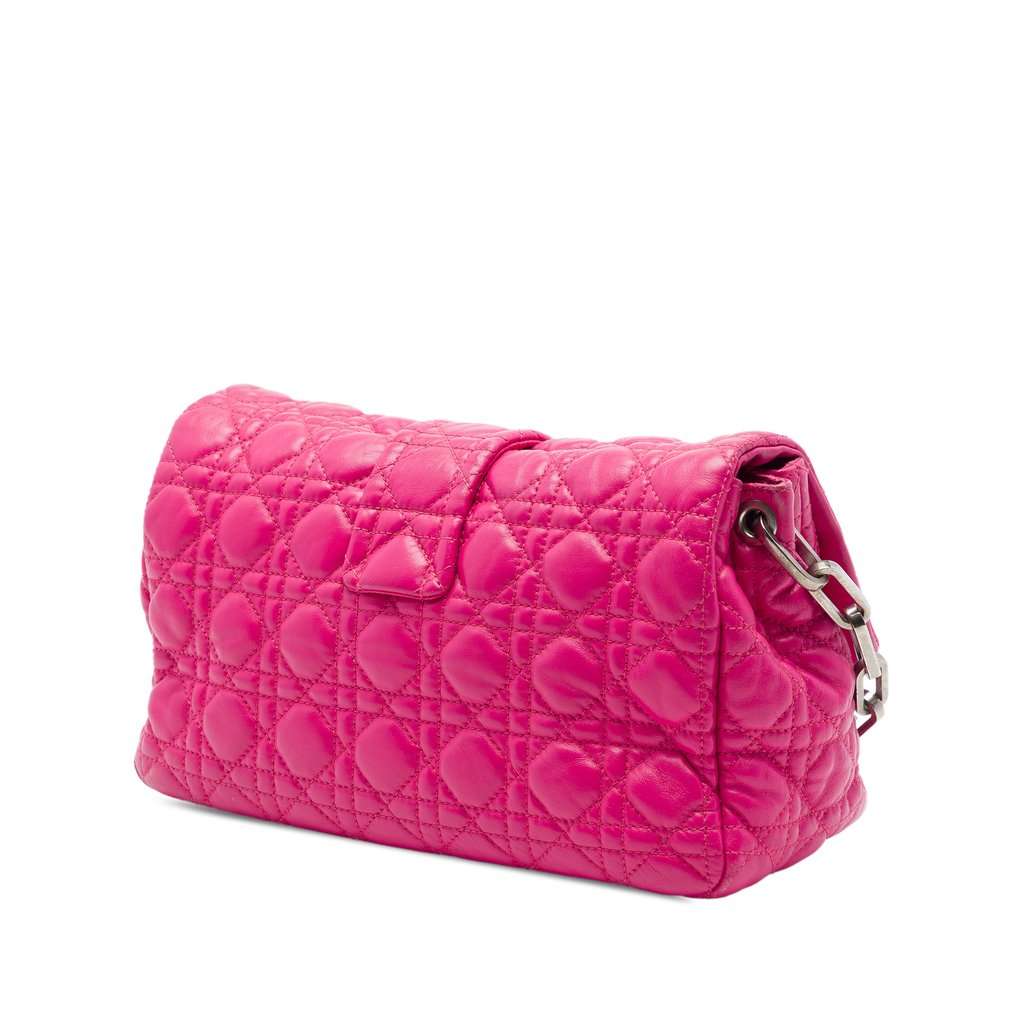 Dior Lambskin Cannage New Lock Flap Pink Leather Very good condition - Back View