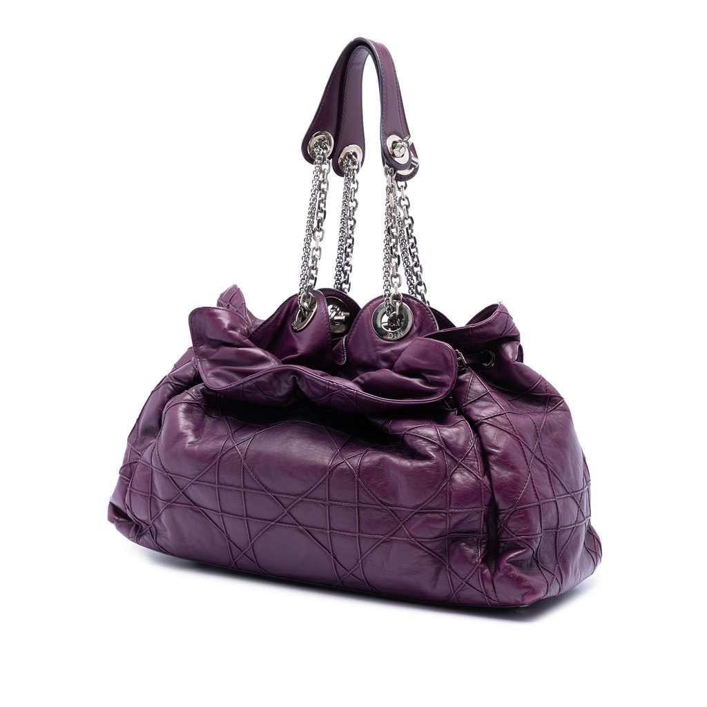 Dior Leather Cannage Le Trente Tote Purple Leather Very good condition - Back View