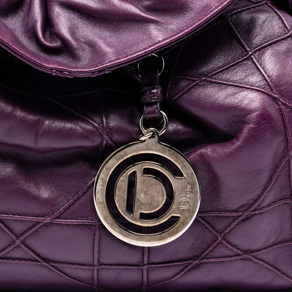 Dior Leather Cannage Le Trente Tote Purple Leather Very good condition - Box View