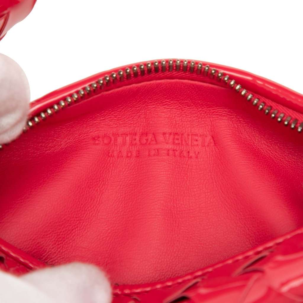 Bottega Veneta Mini Patent Intrecciato Jodie Red Leather Very good - Box View