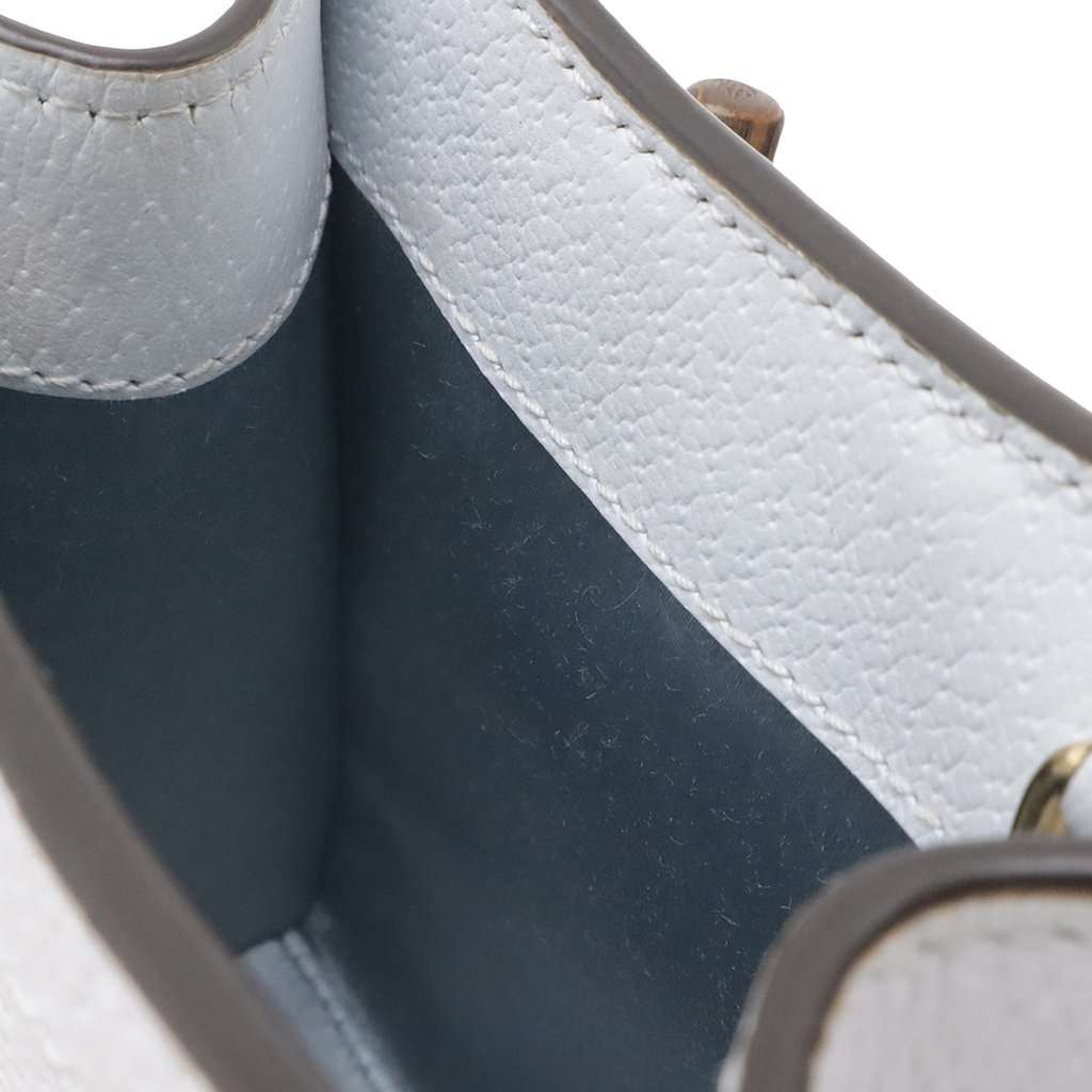 Gucci Super Mini Calfskin Bamboo Diana Satchel Blue Leather Very good condition - Box View
