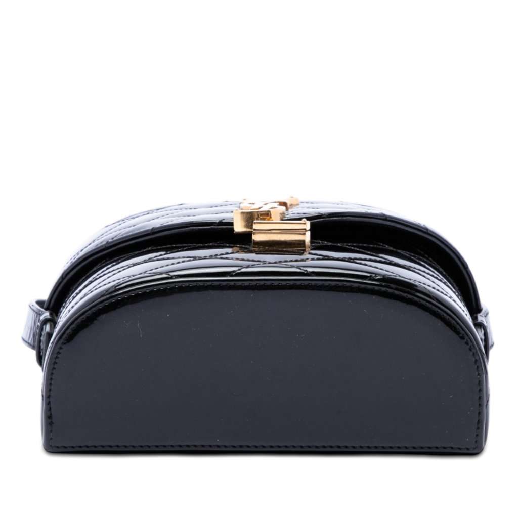 Saint Laurent Quilted Patent Monogram June Box Crossbody Black Leather Very good - Inside View