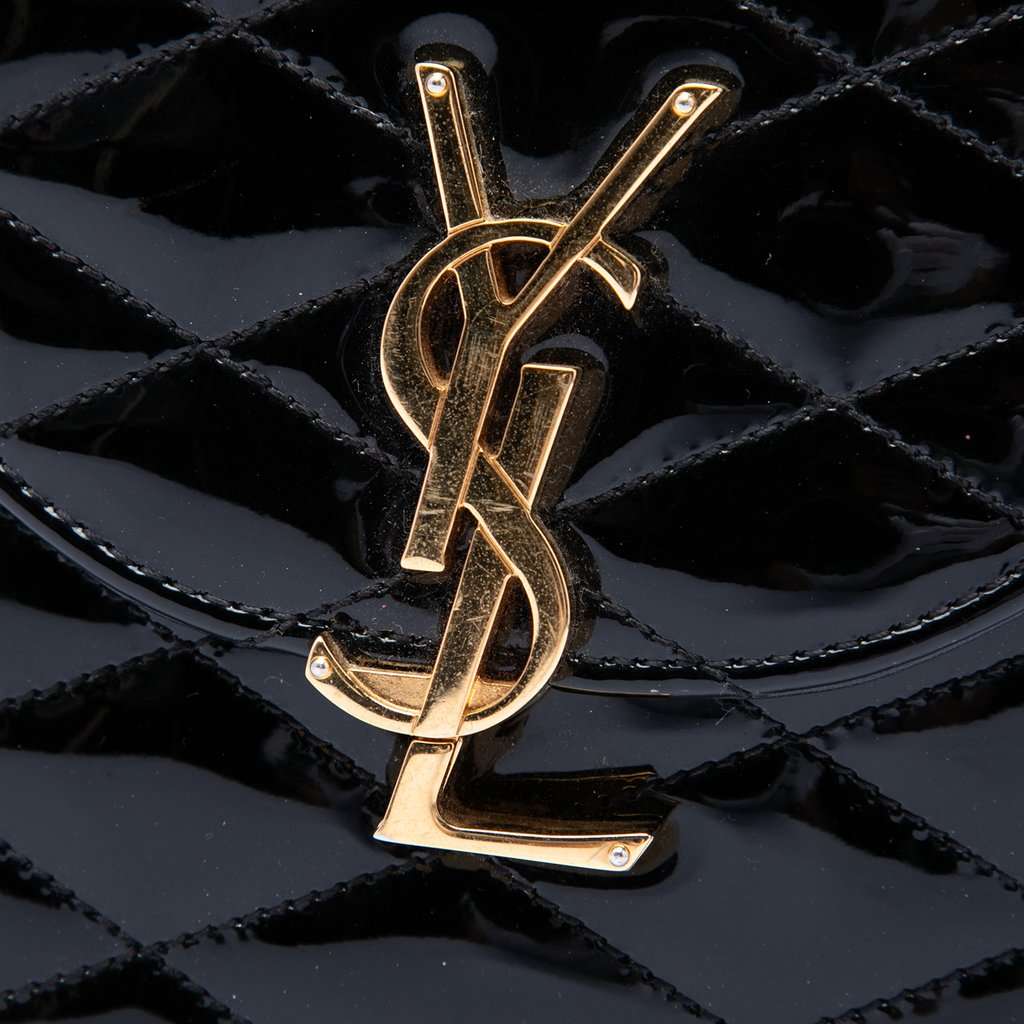 Saint Laurent Quilted Patent Monogram June Box Crossbody Black Leather Very good - Box View