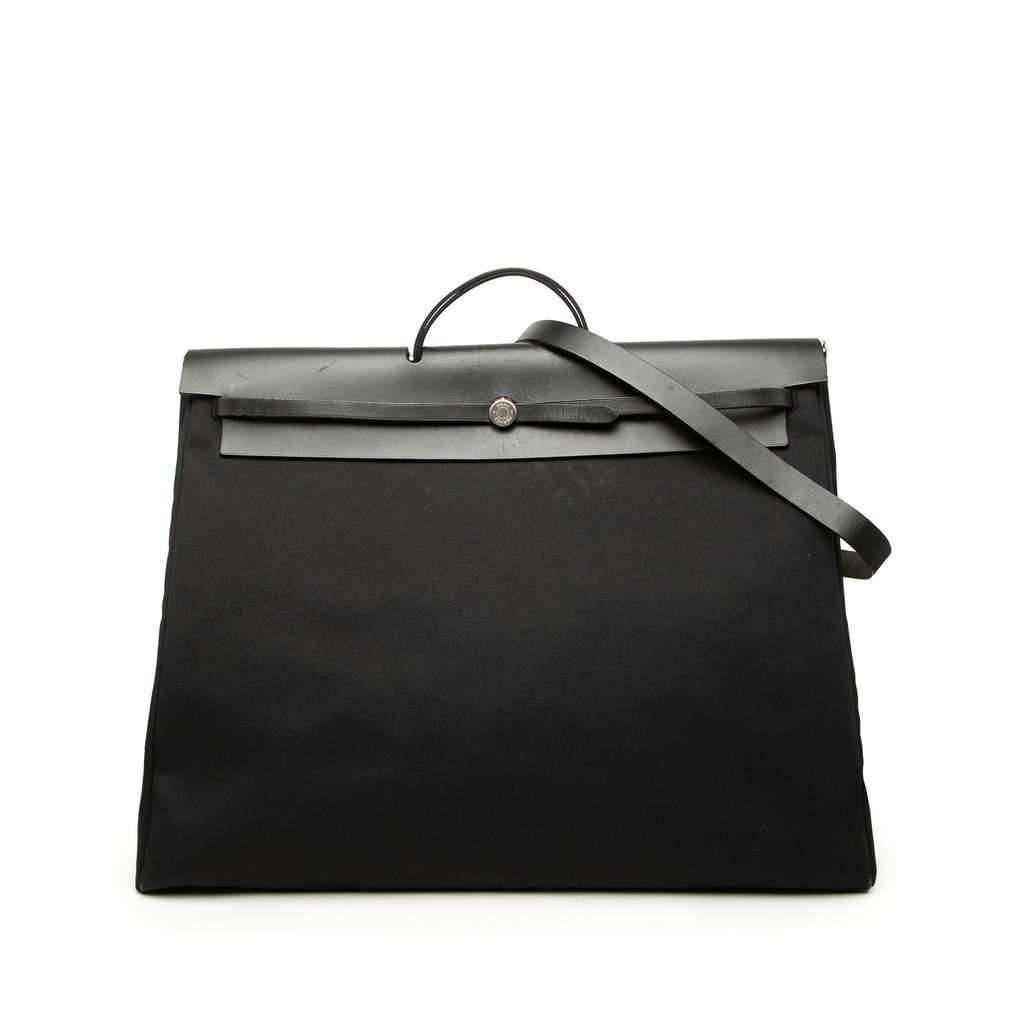 Hermès Toile Herbag TGM Black Good condition - Front View