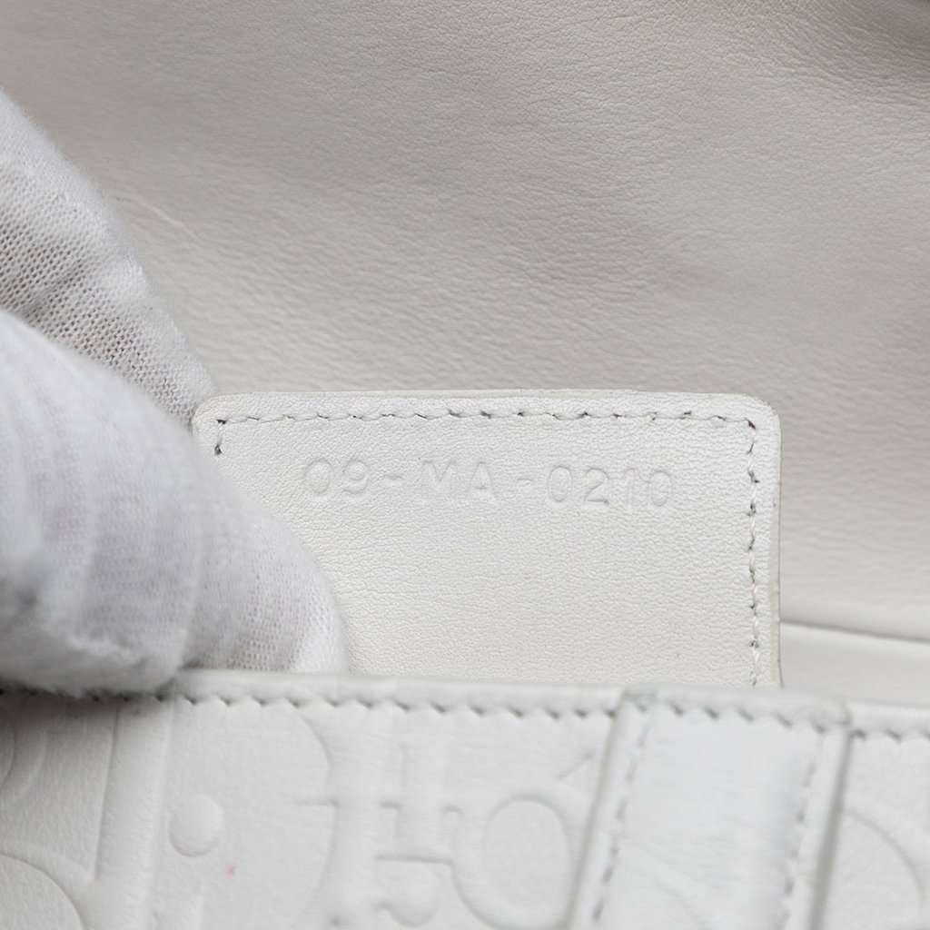 Dior Oblique Embossed Calfskin Saddle Bag White Leather Very good condition - Box View
