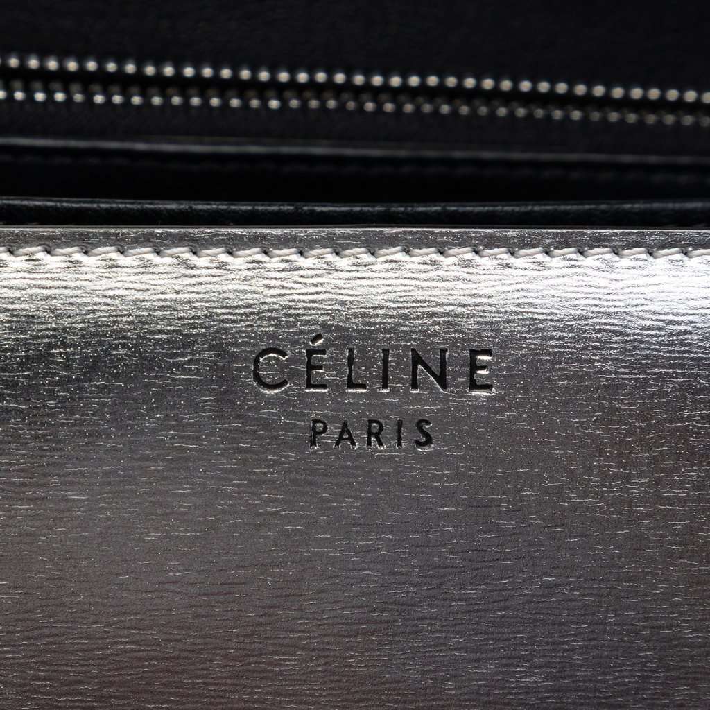 Celine Medium Calfskin Classic Box Silver Leather Very good condition - Box View
