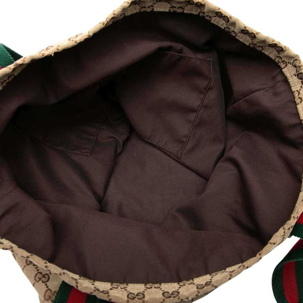 Gucci GG Canvas Web Tote Beige Very good condition - Model View