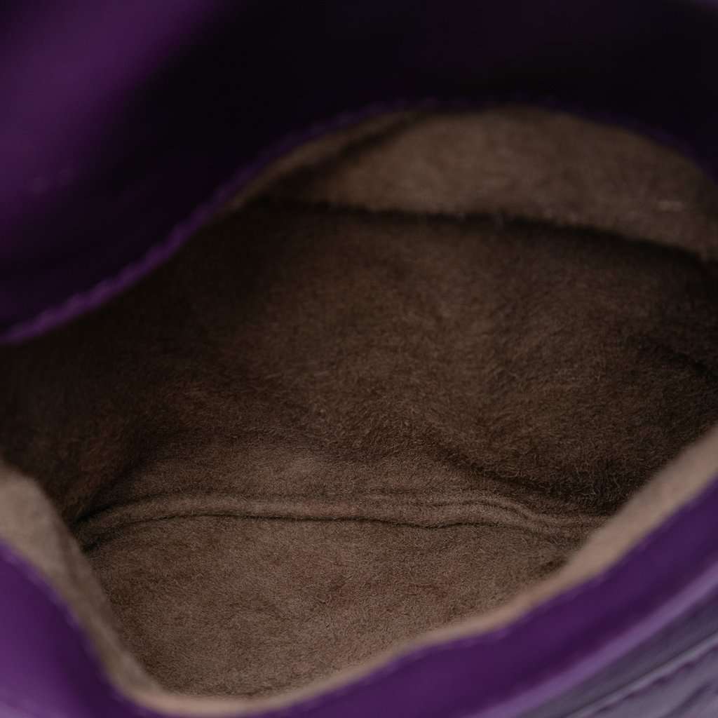 Bottega Veneta Mini Nappa Intrecciato Expandable Chain Flap Crossbody Purple Leather Very good condition - Model View