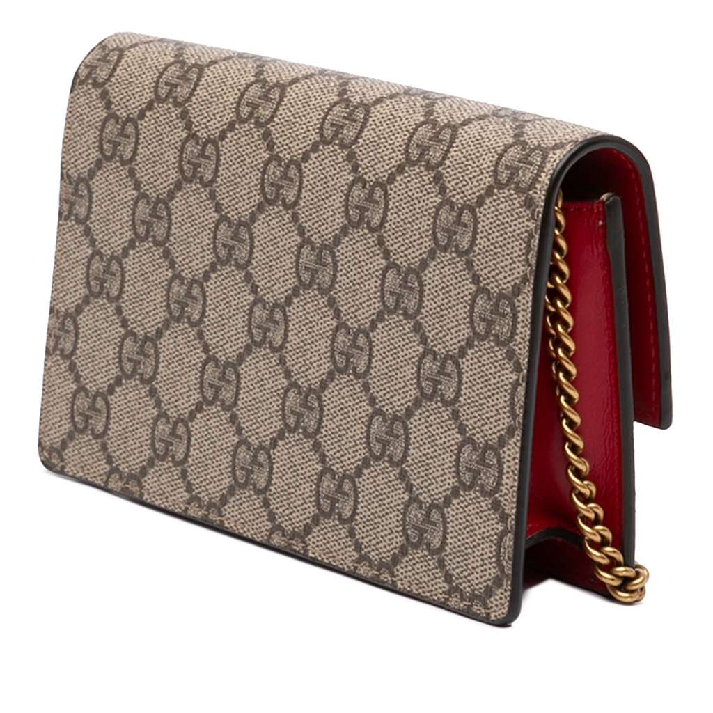 Gucci Mini GG Supreme Cherry Crossbody Beige Very good - Back View