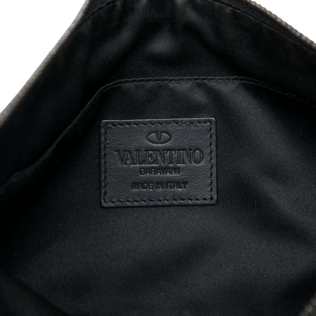 Valentino Nylon Rockstud Zip Pouch Black Very good - Box View