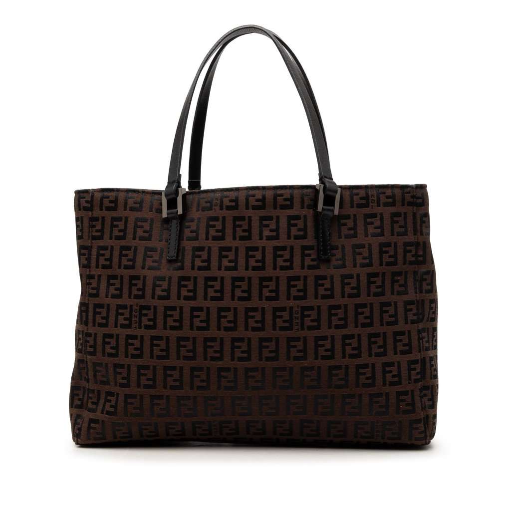 Fendi Zucchino Canvas Tote Brown Very good - Front View