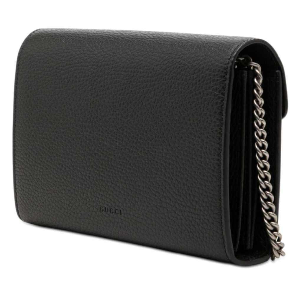 Gucci Calfskin Dionysus Wallet on Chain Black Leather Very good condition - Back View