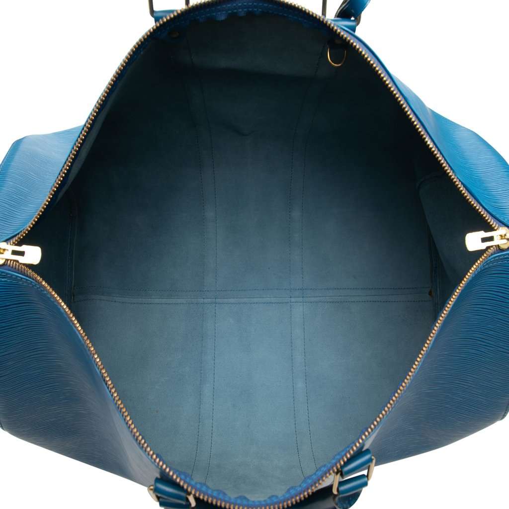 Louis Vuitton Epi Keepall 55 Blue Leather Very good - Model View