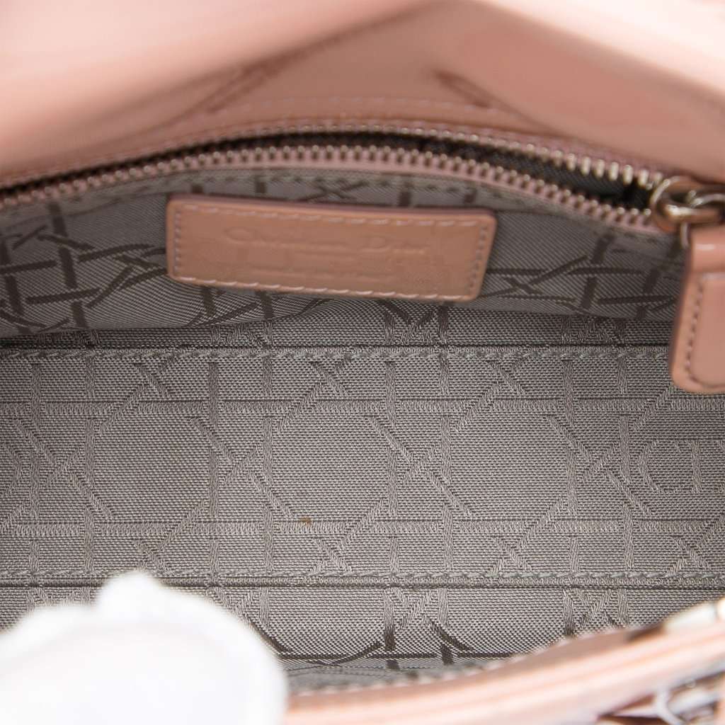 Dior Mini Patent Cannage Lady Dior Pink Leather Very good - Model View