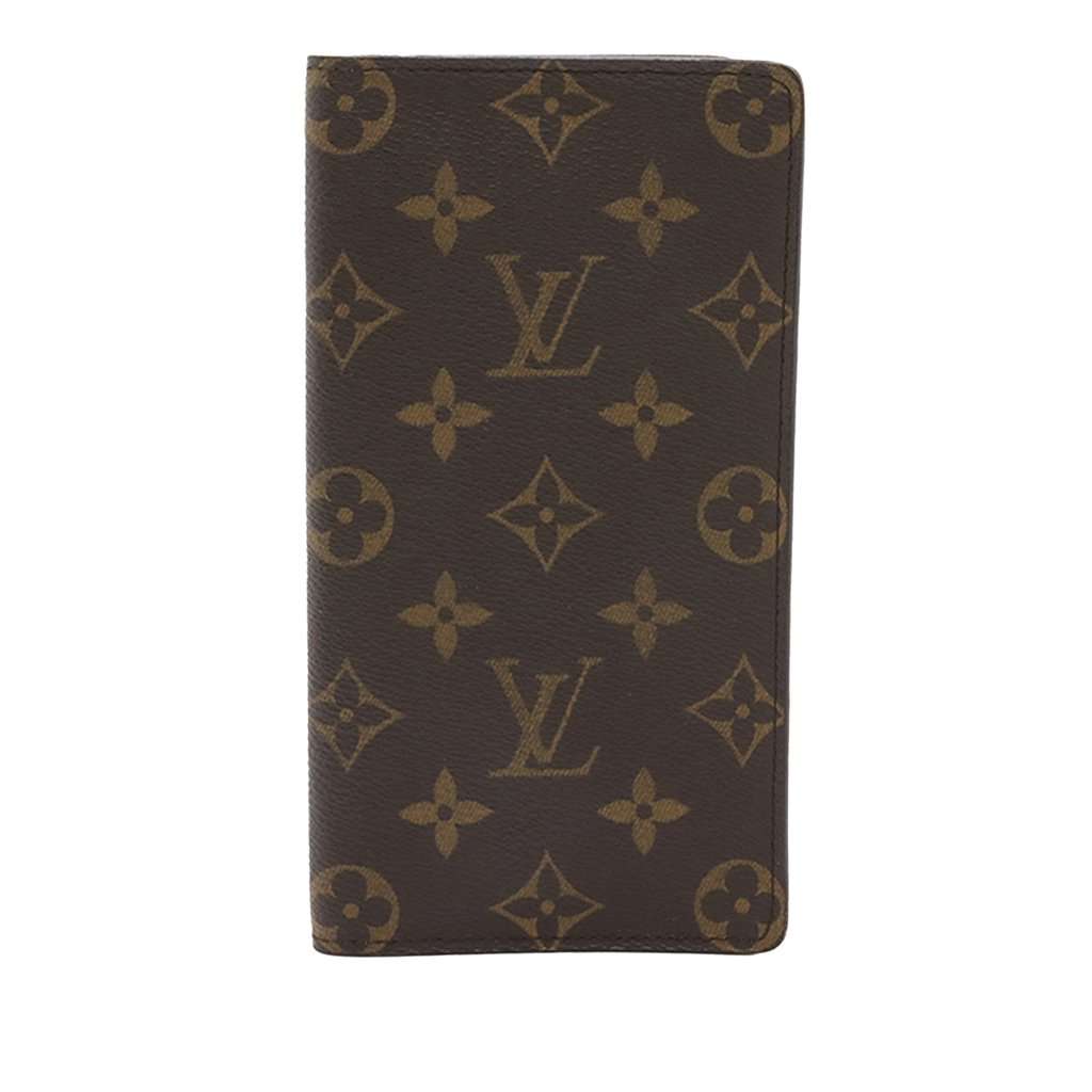 Louis Vuitton Monogram Porte Valeurs Checkbook Wallet Brown Very good - Front View