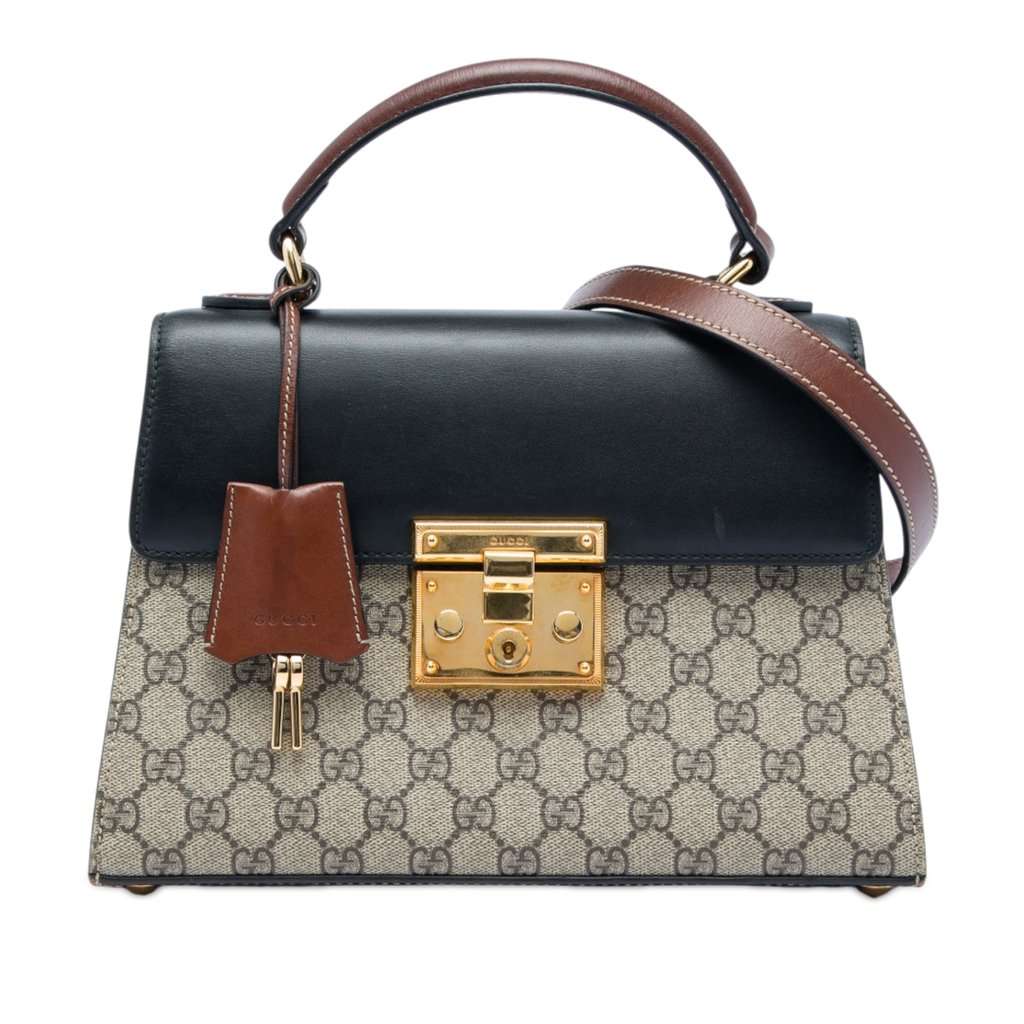 Gucci Small GG Supreme Padlock Satchel Beige Very good - Front View