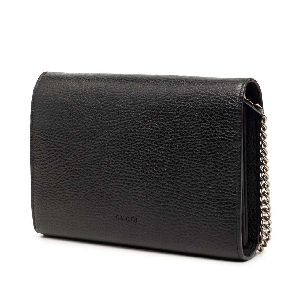 Gucci Calfskin Dionysus Wallet on Chain Black Leather Very good - Back View