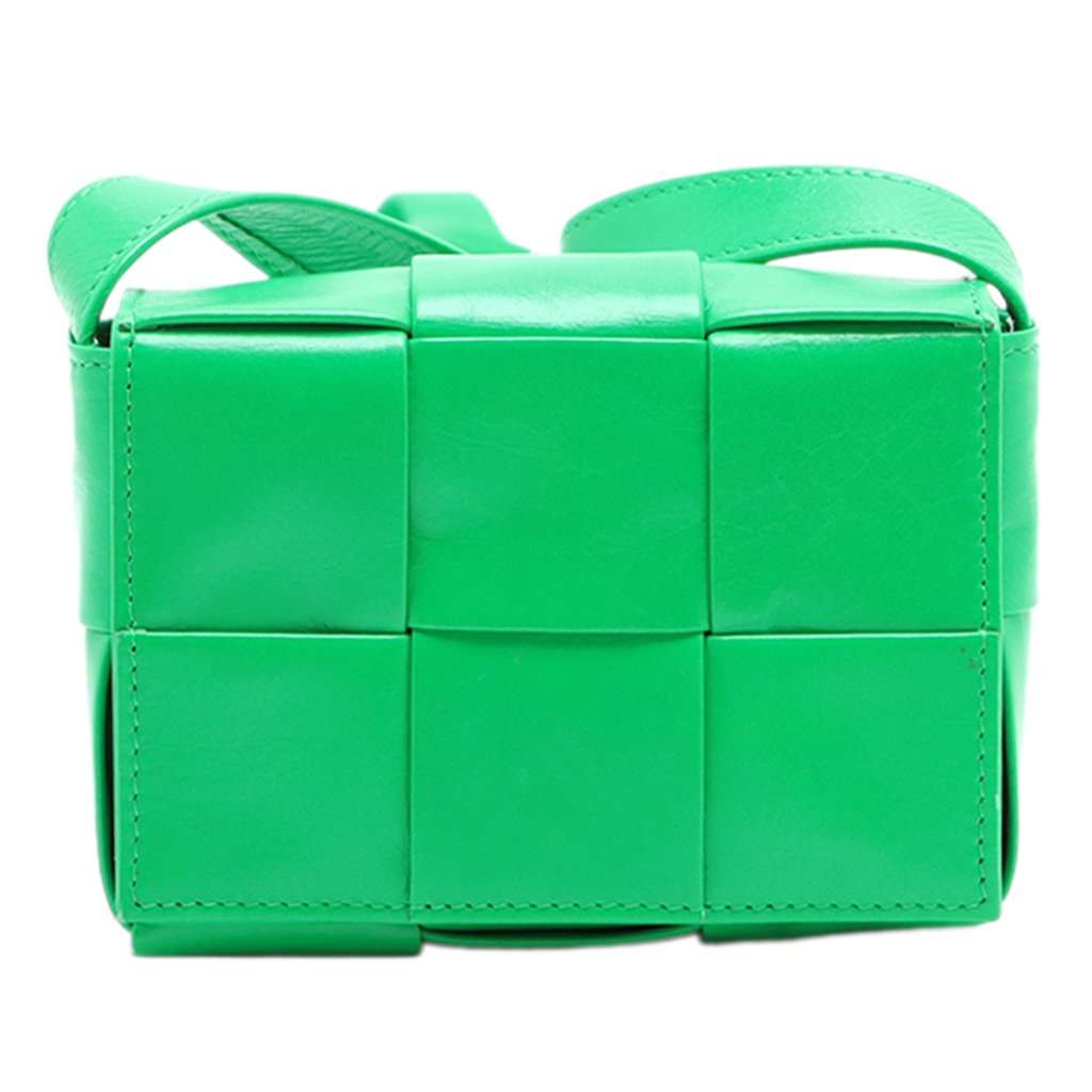Bottega Veneta Candy Nappa Intrecciato Cassette Crossbody Green Leather Very good - Back View