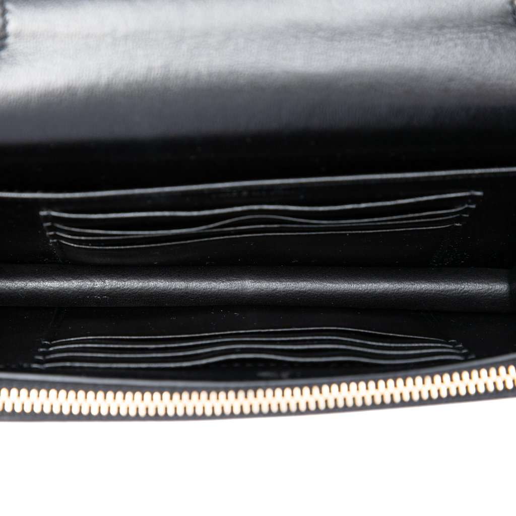 Saint Laurent Metallic Striped Fabric Monogram Kate Crossbody Gold Very good - Model View