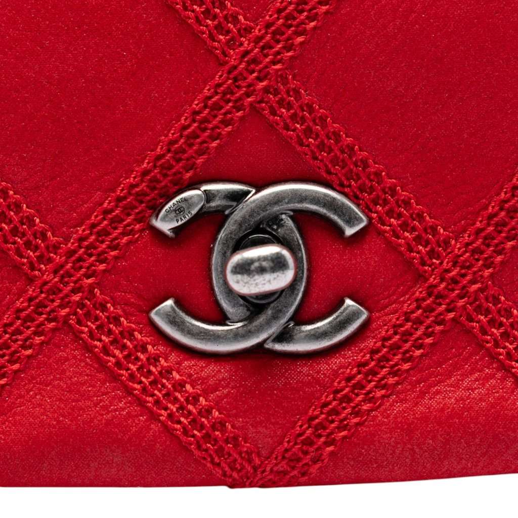 Chanel Mini CC Iridescent Calfskin Diamond Stitch Flap Red Leather Very good - Box View