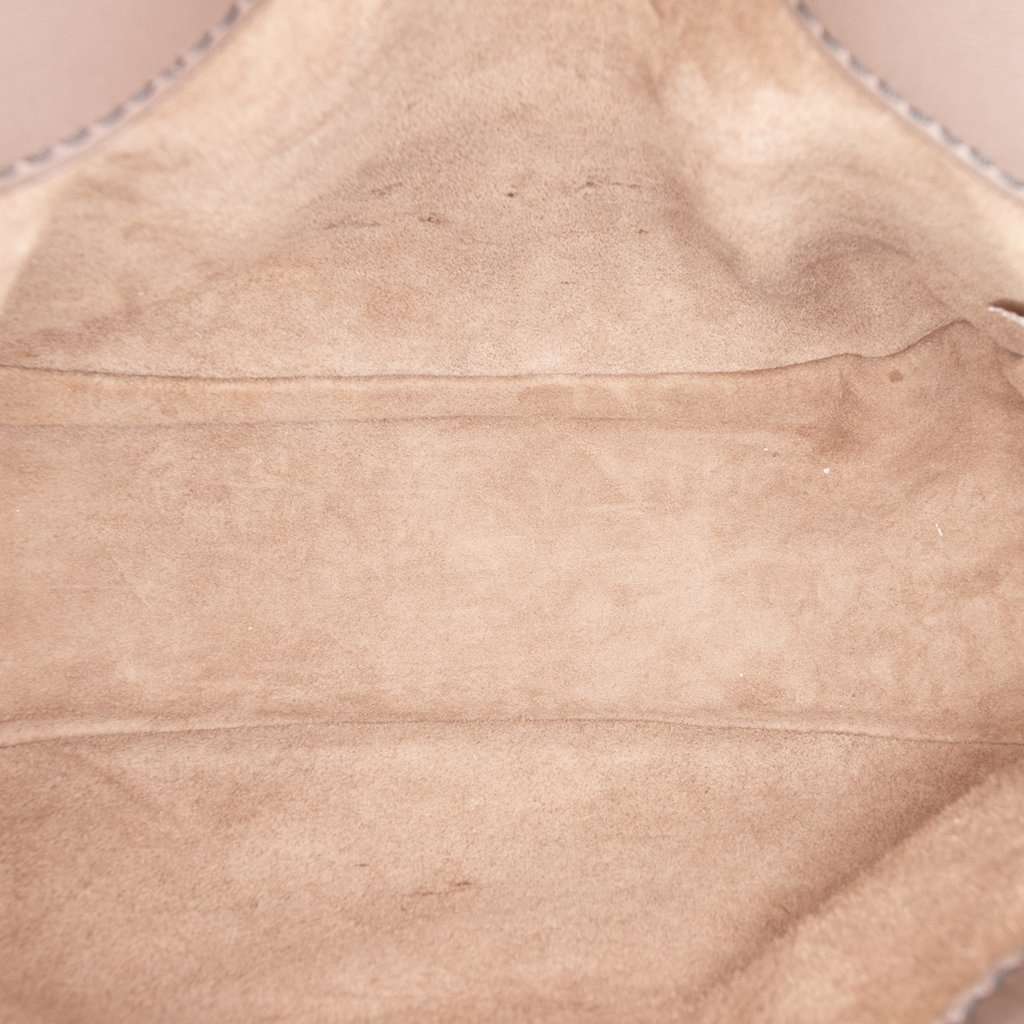 Bottega Veneta Small Intrecciato Trimmed Nappa Nodini Flap Brown Leather Very good - Model View