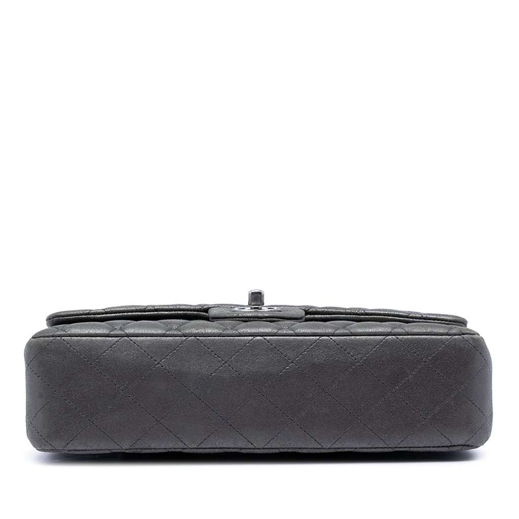 Chanel Medium Classic Iridescent Lambskin Double Flap Brown Leather Very good condition - Inside View