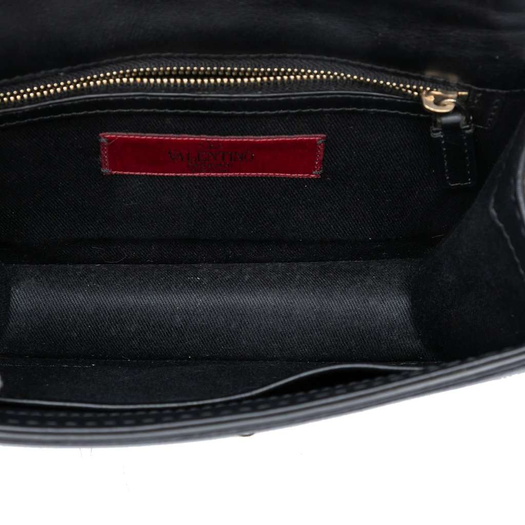Valentino Small Leather Rockstud Glam Lock Crossbody Black Leather Very good condition - Model View