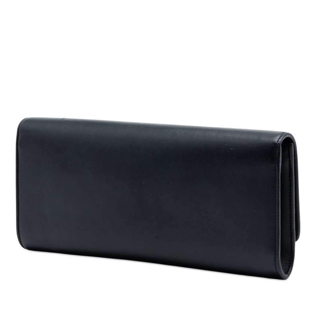 Gucci Calfskin Crystals Broadway Clutch Black Leather Very good condition - Back View