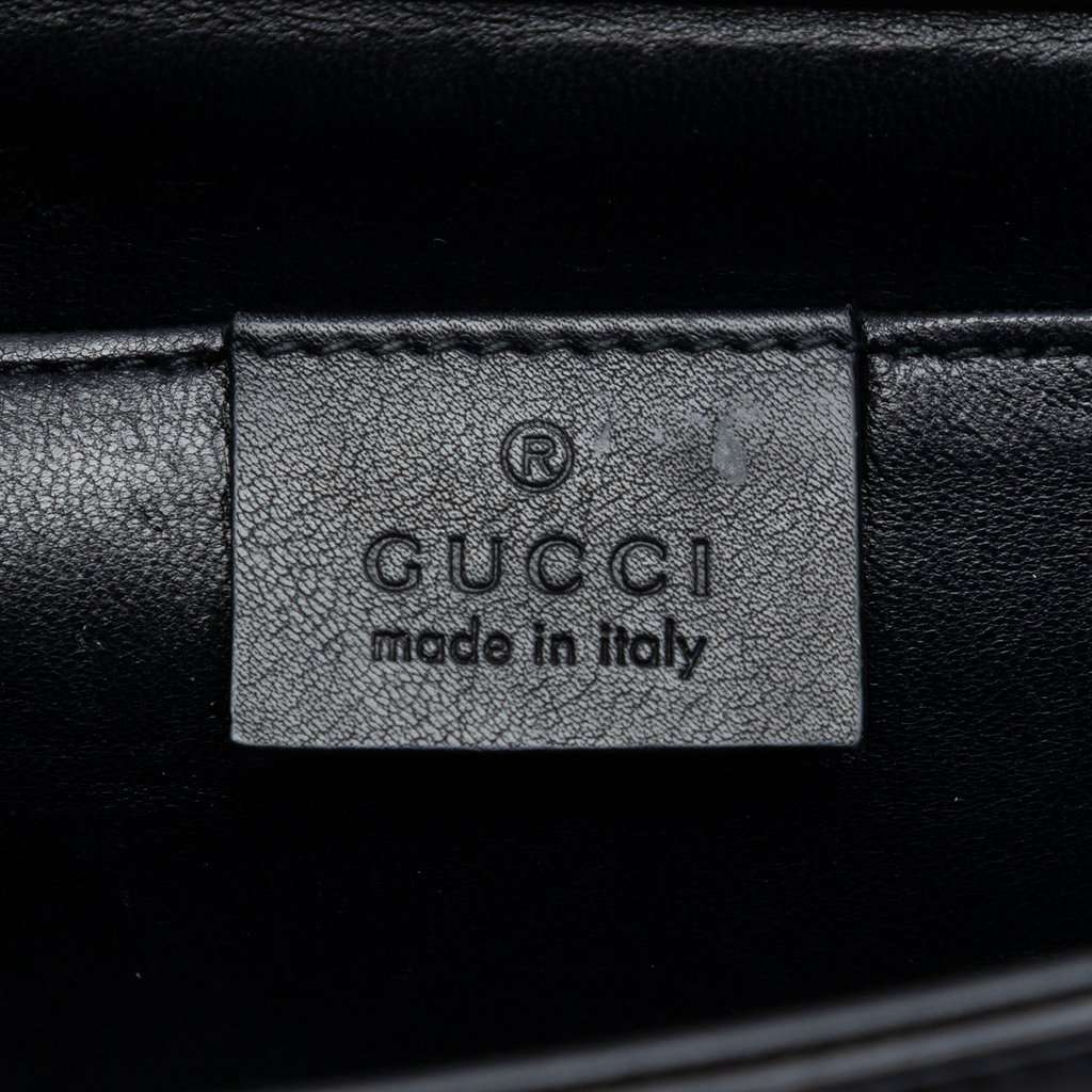 Gucci Calfskin Crystals Broadway Clutch Black Leather Very good condition - Box View